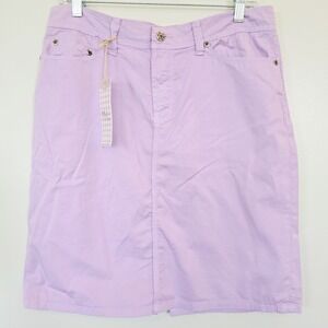 MU By Castaldi Purple A-Line Button Slit Skirt Sz 14 Womens.D94‎